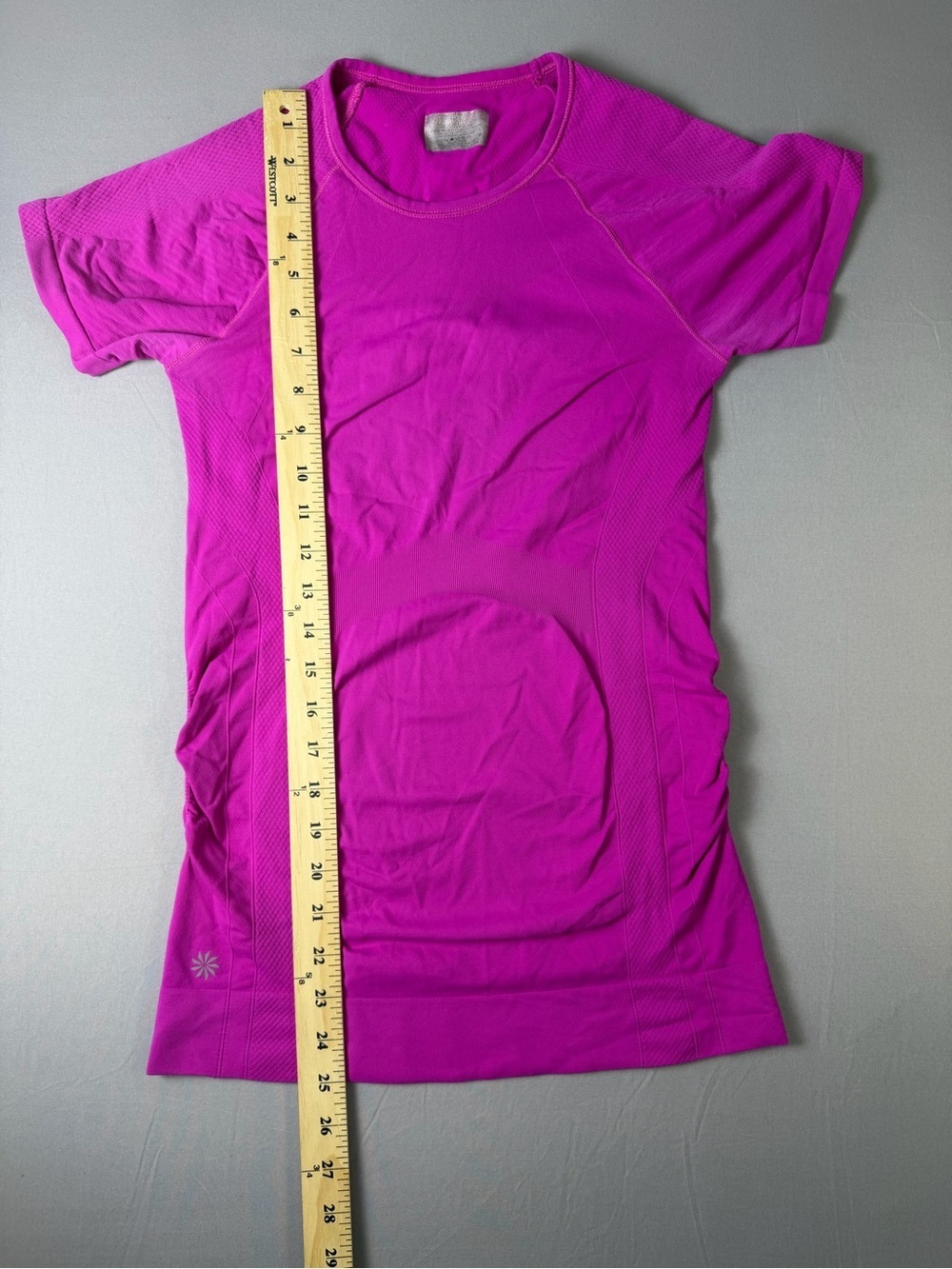 Women’s Short Sleeve Athleta Tee - Bright Fushia / Barbie Pink Size Small - Picture 5 of 7